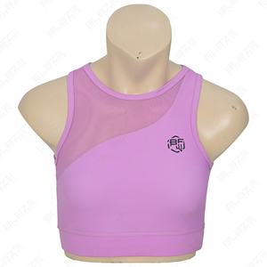 OEM Manufacturer Custom Logo Women's Contrast Double Layer Sports <b>Bra</b> With Adjustable <b>Strap</b> - Product Image 4