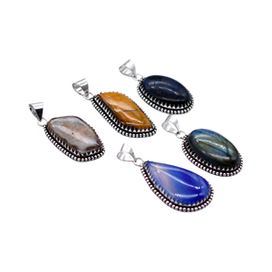 Nuevo Vintage 5 uds collares de moda para mujer mezcla de piedras preciosas colgantes latón tema cristiano caliente EBay tendencia mezcla lote a granel PP 29 - Product Image 1