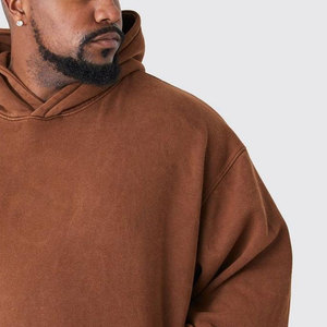 Custom Logo Men's Pull Over <b>Hoodies</b> 100% Cotton High Quality Acid Washed Embroidered and <b>Plain</b> Dyed for Winter - Product Image 3