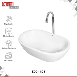 Highest Quality Wholesale Supply India Made Bathroom Usage Unique Oval Shape White Ceramic <b>Table</b> Top Sink for Home Use - Product Image 2