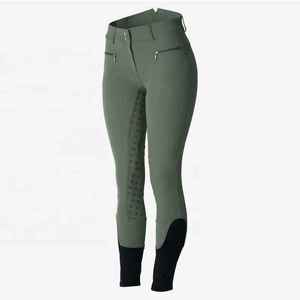 Pantalon d'équitation blanc pour femme à faible MOQ, prix d'usine, avec passants pour ceinture - Product Image 1