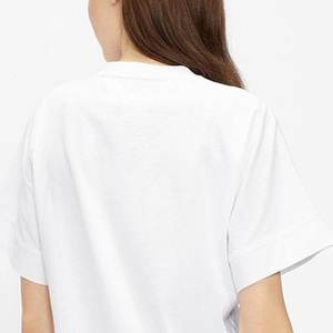 T-shirt à manches courtes col rond rouge pour femme, coupe classique, 100% coton biologique jersey, décontracté, uni, respirant, écologique, séchage rapide - Product Image 3