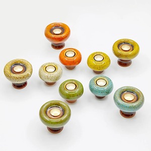 Handmade Wholesale Ceramic Drawer Knobs <b>Red</b> <b>Kitchen</b> Cabinet Knobs Floral Furniture Knobs Ceramic Round Door Knobs ceramic - Product Image 6