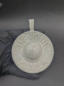 Pendentif cercle personnalisé avec nom en moissanite glacée, lettre personnalisée, en argent 925, bijoux hip-hop pour cadeaux d'anniversaire pour hommes - Product Image 2