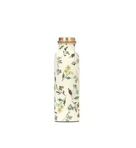 Botella de Agua de Cobre Tropical Paradise con Diseño Exótico de Hojas de Hibisco, Botella Reutilizable para el Hogar, Oficina y Viajes - Product Image 6