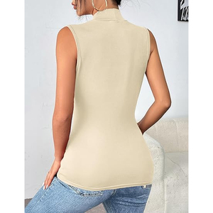 Women Skinny Fit Sleeveless <b>Mock</b> <b>Neck</b> Bodysuit Stretch Tank <b>Top</b> Solid Color Party Fashion Basic Body <b>Top</b> Ladies Wear 100% - Product Image 6