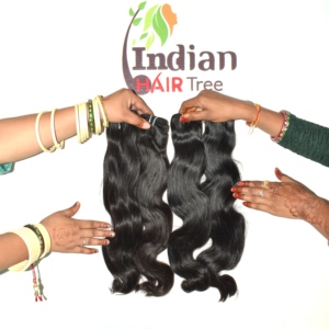 Cheveux Remy indiens non traités, soyeux et doux, couleur noire, ondulés, à pointes épaisses et coupées brutes, cuticules alignées, pour femmes - Product Image 5