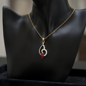 Luxury <b>Solid</b> 18k and 14 k <b>Gold</b> Diamond <b>Pendant</b> Certified Natural Diamonds Romantic Bridal Wedding Jewelry - Product Image 3