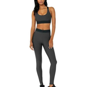 Conjuntos de Yoga Personalizados de Algodón y Elastano para Mujer, Conjuntos Deportivos de 2 Piezas de Alta Calidad, Transpirables, con Logotipo Frontal, Leggings Deportivos - Product Image 6