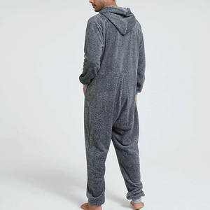 Winter <b>Man</b> Onesie Plush Fleece Hooded Pajama Jumpsuit Soft Sleepwear <b>Man</b> Onesie Warm Full Body Casual Lounge Adult Wholesale - Product Image 2