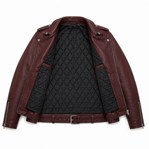Chaqueta de Cuero Personalizada para Hombre, Chaqueta de Motociclista de Cuero Genuino, Abrigo de Cuero Casual a la Moda, Proveedor Mayorista - Product Image 3