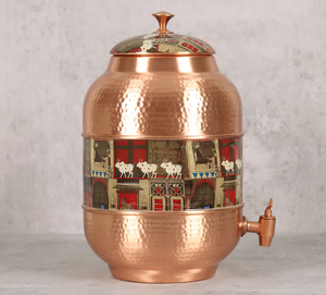 Large Capacity Copper Drinking Water Vessel Decorative Storage Dispenser with Premium Metal Spout for Cafe Resort Restaurant Use - Product Image 2