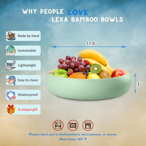 Cuenco de bambú lacado vietnamita de 12 pulgadas, cuenco decorativo, tazón Natural para cocina, comedor o decoración del hogar - Product Image 6