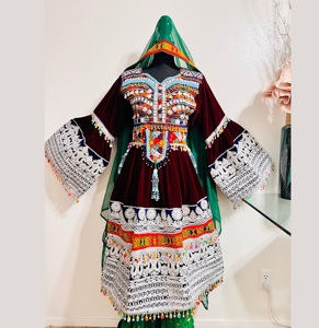 Vêtements traditionnels faits à la main, robe afghane, robe Pathani, robe Pashtun, impression de haute qualité, robes vintage afghanes pour femmes, respirantes - Product Image 1