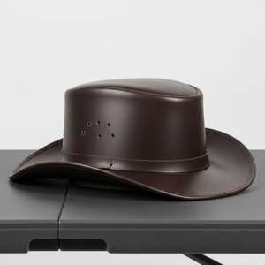 Sombreros y Gorras de Cuero Hechos a Mano para Picnic y Camping, Sombrero Vaquero de Cuero Genuino Ecológico y Moderno en Venta - Product Image 6