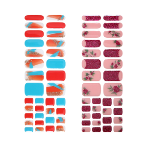 Korean OEM Gel <b>Nail</b> <b>Strip</b> Semi Cured <b>Nail</b> Wraps Manufacturer Paint Plum Fruit - Product Image 3