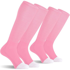 Wholesale Daizha Sports Pink <b>Knee</b> <b>High</b> Socks 100% Cotton Soccer Baseball Softball Sports Solid Color Breathable Knitted Sport - Product Image 5