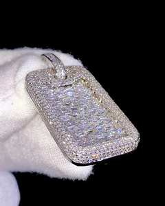 เครื่องประดับ SHRAMAN JEWELS เงินแท้ 925 ชุบโรเดียม ดีไซน์ฮิปฮอปสำหรับทุกเพศ ประดับเพชรโมอิสซาไนต์ทรงสี่เหลี่ยมผืนผ้า เหมาะสำหรับงานปาร์ตี้ - Product Image 3