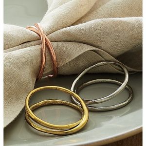 Modern Stainless Steel Napkin Ring 2.5 Cm Width Wedding <b>Table</b> Decoration - Product Image 4