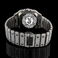 Montre de luxe à affichage analogique en moissanite VVS de fabrication indienne, bracelet en acier inoxydable de 20 mm, disponible au meilleur prix