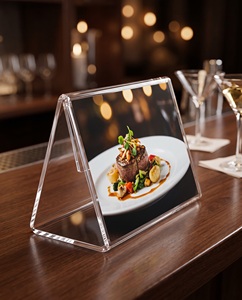 Porta Menús Triangular de Acrílico Más Vendido – Soporte Transparente para Exhibición de Menús en Mesa para Bares, Restaurantes y Cafés - Product Image 3