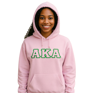 Letters Hooded Sweatshirt Premium Fleece Pullover <b>Hoodie</b> Custom Greek Sorority Apparel Women Casual <b>Hoodie</b> Light <b>Pink</b> - Product Image 1