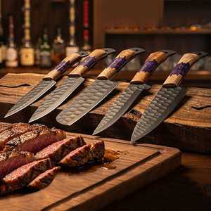 Handmade Premium Stainless Steel Chef <b>Knife</b> Set with wood Handle Design for Home <b>Kitchen</b> Cooking Food Preparation Chef <b>Knife</b> Set - Product Image 5