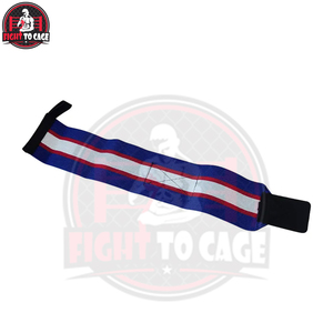 Fully Adjustable Custom Striped Fitness Training Gear Premium Quality New Trendy Wholesale Rate Blue Elastic Gym Wrist <b>Wraps</b> - Product Image 4