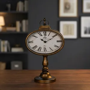 Vintage Brass Mantel <b>Clock</b> Antique Shelf <b>Clock</b> Decorative Tabletop Timepiece Classic <b>Retro</b> Home Office Living Room Decor Wholesa - Product Image 5