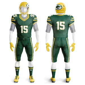 Ensemble de maillot de football américain pour homme, manches courtes, col en V, dégradé de couleurs, évacuation de l'humidité, ajusté, 100 % polyester - Product Image 4