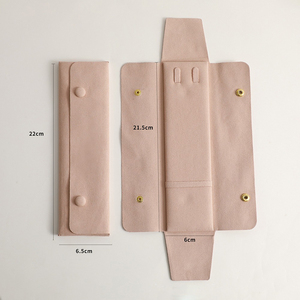 Bolsa de Almacenamiento de Joyería Plegable de Terciopelo Rectangular de Microfibra con Logotipo Personalizado al por Mayor, con Broche para Cajas de Joyería - Product Image 5