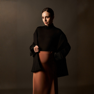Blazer surdimensionné en mélange de laine pour femme, à un seul bouton, minimaliste, brodé, respirant, grande taille - Product Image 1