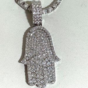 Colgante de Moissanita con Forma Geométrica, Chapado en Oro, Plata de Ley 925, Tamaño Personalizado, Estilo Hip Hop, Alta Calidad, ICEDJEWELZ - Product Image 1