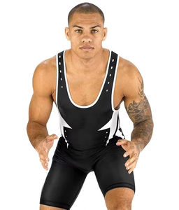Men's Wrestling Singlet Sleeveless Crew Neck Fitted Spandex <b>Polyester</b> Moisture Wicking Breathable Quick Dry Adult Size - Product Image 4