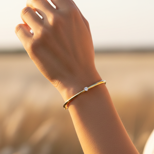 กำไลข้อมือแบบโซ่ทองคำแท้ 9K ชุบทองคำขาว ประดับเพชรเพาะเลี้ยงในห้องปฏิบัติการ ได้รับการรับรองจาก IGI สำหรับผู้หญิง สไตล์มินิมอล เหมาะสำหรับเจ้าสาว เครื่องประดับชั้นดี - Product Image 5