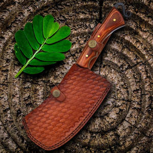 Couteau de cuisine ambidextre durable UA Supplies, hachoir en acier au carbone forgé à la main, manche en bois ergonomique, finition mate, 8-9,9 pouces - Product Image 4