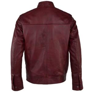 2026 GW Vintage Coated Genuine Leather Stand Collar Jacket for <b>Men</b> New Casual Design Motor Biker Pocket Autumn Outfit Canvas - Product Image 5