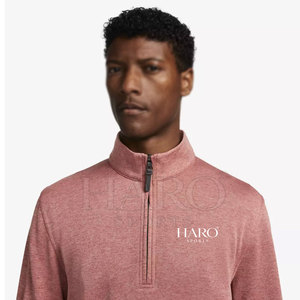 Polo de golf personalizado con cremallera de un cuarto para hombre, tejido básico de algodón mezclado con acabado suave, estilo deportivo. - Product Image 6