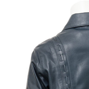 Women's Genuine <b>Leather</b> <b>Jacket</b> With Turn-down Collar Full Sleeve Elegant Autumn Winter Style Single Breasted Button Closure - Product Image 4