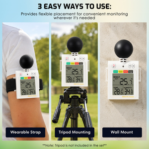 Professional Portable WBGT Heat Index Meter | Industrial Handheld Heat Stress Monitor | Wet Bulb <b>Globe</b> Temperature Tester - Product Image 5