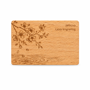 Tarjeta de Visita NFC Personalizada CALA de Madera de Zelkova, NTAG213 85.5x54mm, para Reseñas de Google y Redes Sociales - Product Image 1