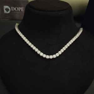 Chaîne cubaine unisexe en argent sterling 925 plaqué argent, maillons de 5 mm, diamant de laboratoire, bijoux hip-hop pour fête, cadeau - Product Image 1