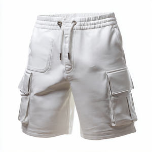 Shorts en cuir pour homme, taille haute à cordon de serrage, couleur unie, respirants, écologiques, pour le cyclisme et le streetwear - Product Image 4