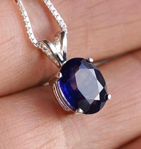 Collier pendentif en kyanite naturelle, argent sterling 925, bijou en pierre bleue, collier minimaliste délicat, cadeau pour femme - Product Image 1