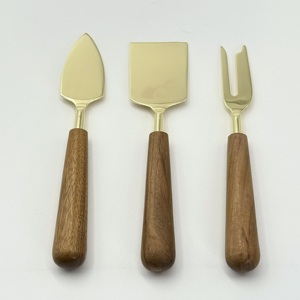 ชุดมีดชีสทำมือสุดหรูหรา สแตนเลสสตีล ด้ามไม้ สวยงาม ใช้สำหรับงานแต่งงานและโอกาสพิเศษ - Product Image 3