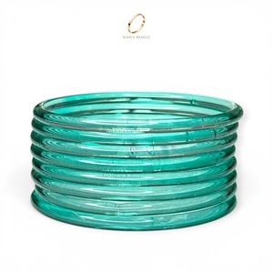Juego de Brazaletes de Cristal Kashmiri Azul Jelly de Alta Calidad, Joyería India Moderna para Bodas y Fiestas a Precio de Mayoreo - Product Image 3