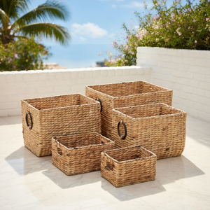 Vietnam Factory Wholesale Water Hyacinth <b>Basket</b> Eco Friendly Handmade Woven <b>Storage</b> <b>Baskets</b> For Home Decor Natural Fiber Bins - Product Image 6