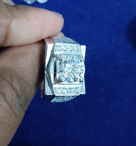 Anillo de Hombre Estilo Hiphop, Chapado en Rodio, con Incrustaciones de Circonitas, Plata de Ley 925, Anillo de Boda y Compromiso, Regalo de Aniversario para Él - Product Image 6