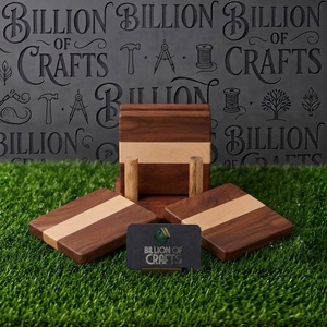 Ensemble de sous-verres en bois de qualité supérieure avec boîte de rangement Sous-verres décoratifs pour table basse Table à manger Maison Restaurant Hôtel - Product Image 2