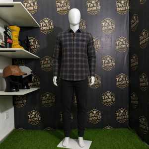 Custom Men's Long Sleeve Plaid Shirt 100% Cotton <b>Button</b> Down Casual Regular Fit Autumn Woven Flannel Front Logo - Product Image 5